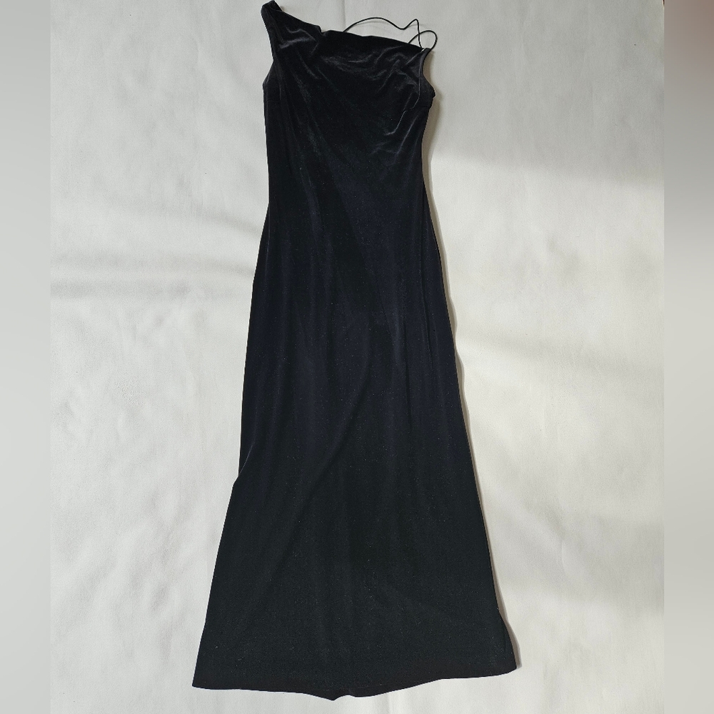 Rimini By Show Velvelt Black Cowl Neck Dress